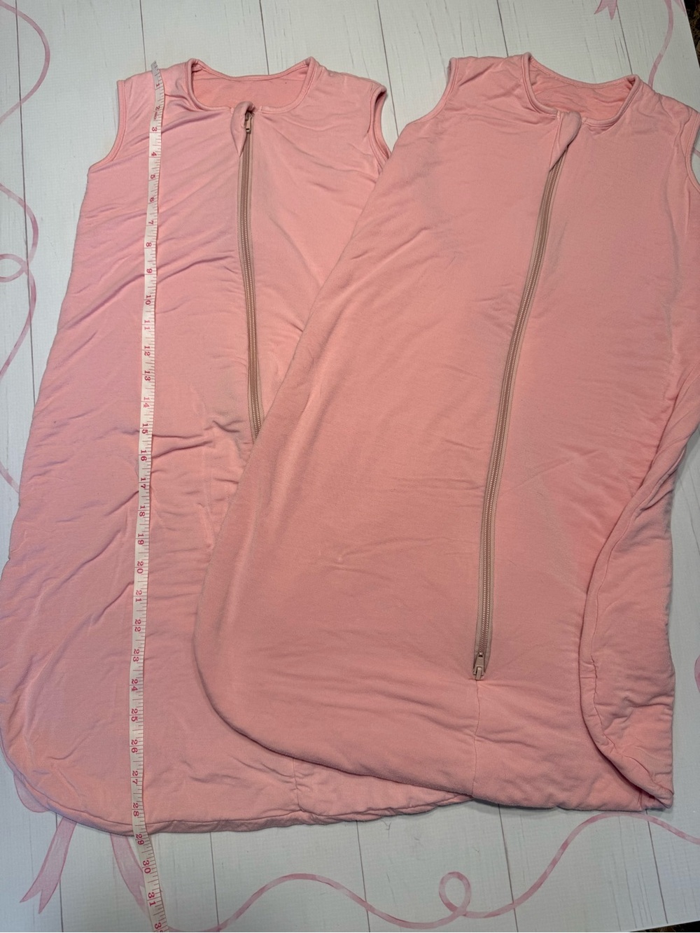 Halo set of 2 pink bamboo sleep sacks in size Medium